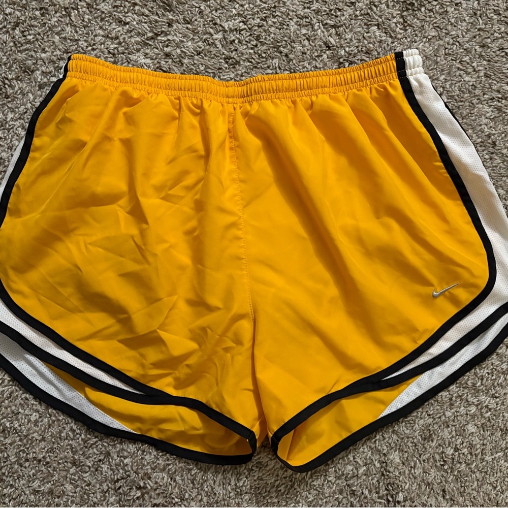 Nike Women's Yellow Tempo Shorts